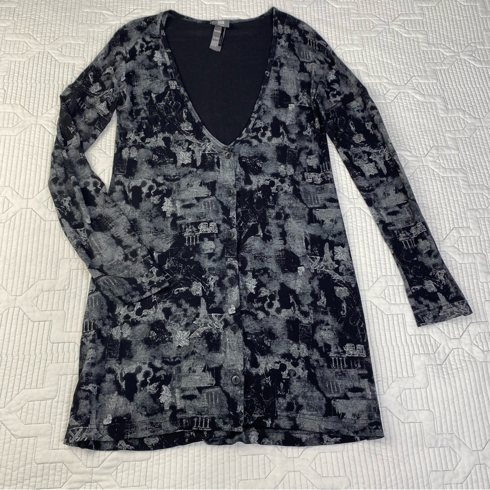 Lilith Long Sleeve Button Down Duster Topper Wool Blend Lagenlook Art To Wear